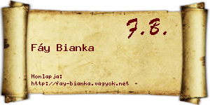 Fáy Bianka névjegykártya